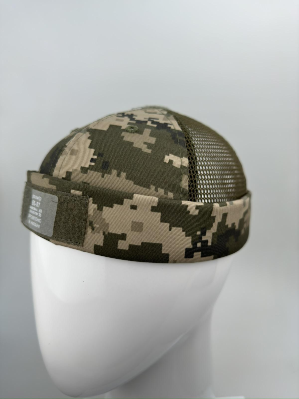 Doker- cap, з сіткою. Кепка без козирка з сіткою та липучкою Піксель, Мультикам, Хакі