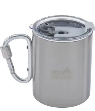 Термокружка Skif Outdoor Loner Cup C 450 мл з карабіном срібляста