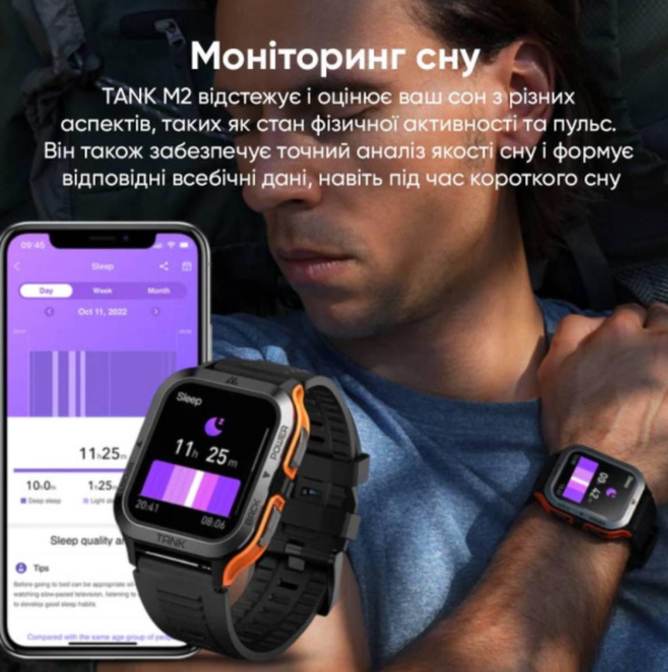 Спортивний Розумний Годинник Kospet Tank M2 Orange + Спортивні Режими, Водозахист, Дзвінки 1077-0249