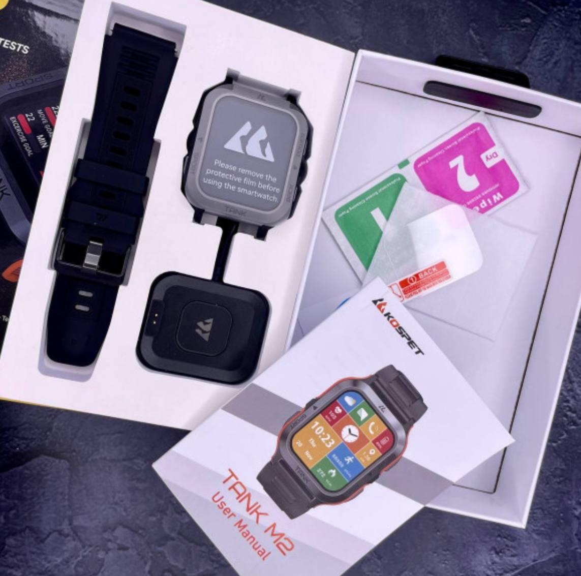 Спортивний Розумний Годинник Kospet Tank M2 Black + Спортивні Режими, Водозахист, Дзвінки 1077-0250