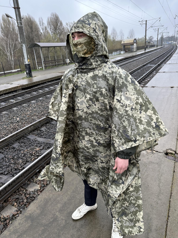 Дощовик-пончо піксель
