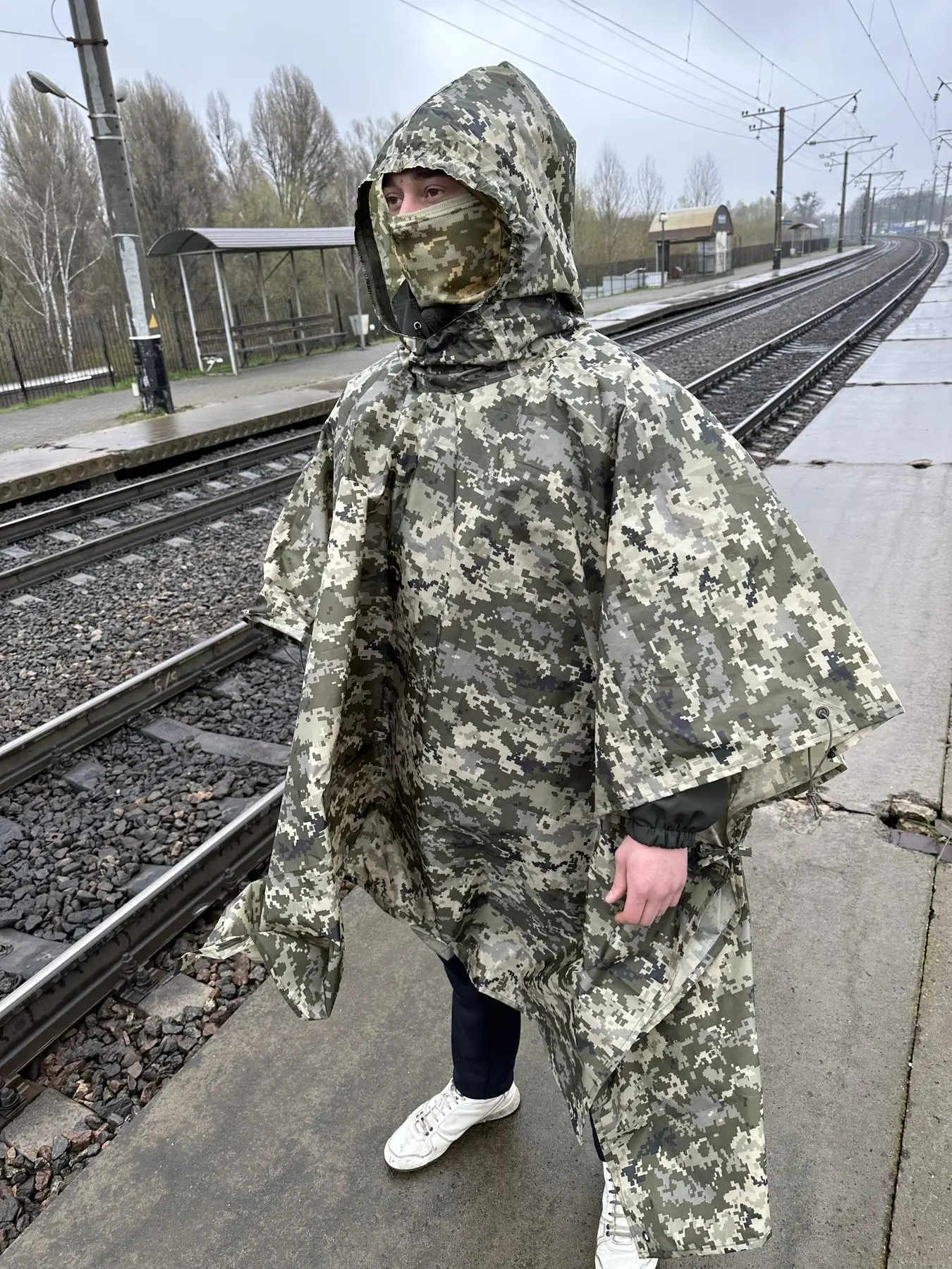 Дощовик-пончо піксель