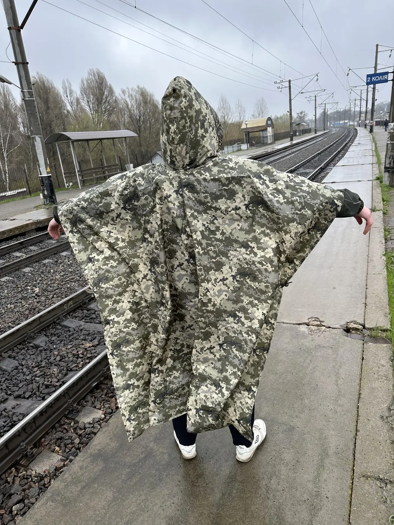Дощовик-пончо піксель