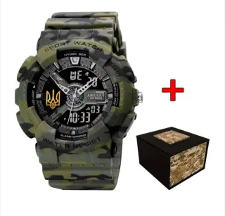 Чоловічий годинник Awarder 005 Тризуб золото Camo Green 1202-0148