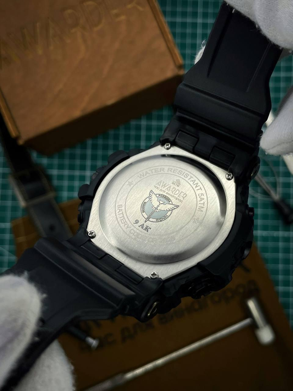 Чоловічий Тактичний годинник Awarder 004 Тризуб золото Black 1202-0119