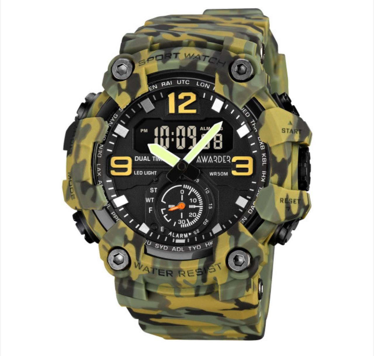 Чоловічий тактичний годинник Awarder 003 Camo Green 1202-0087