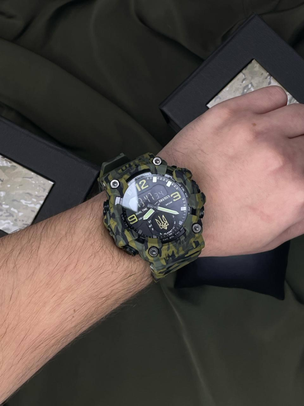 Тактичний годинник Awarder 003 Тризуб золото Army Green 1202-0096