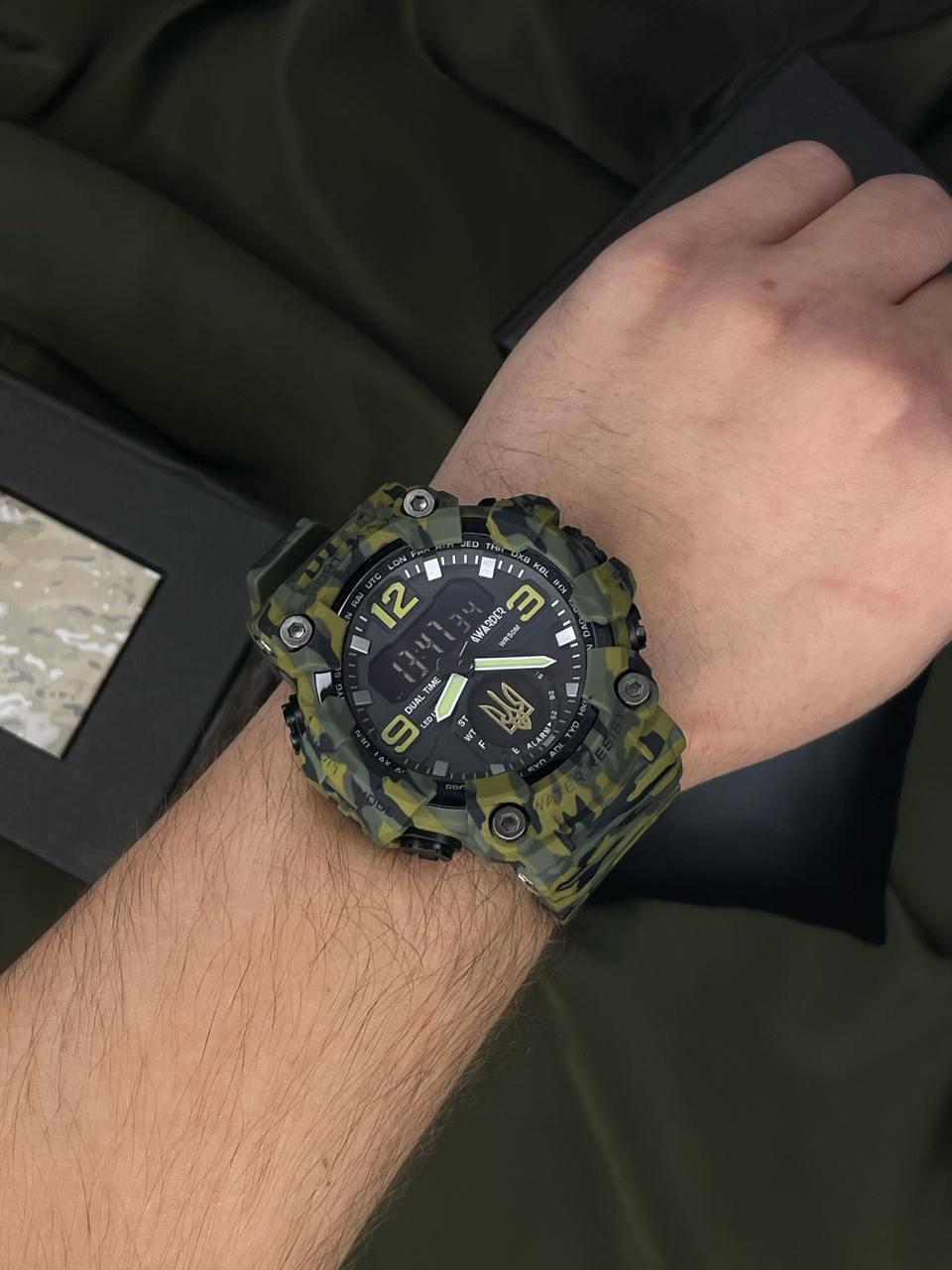 Тактичний годинник Awarder 003 Тризуб золото Army Green 1202-0096