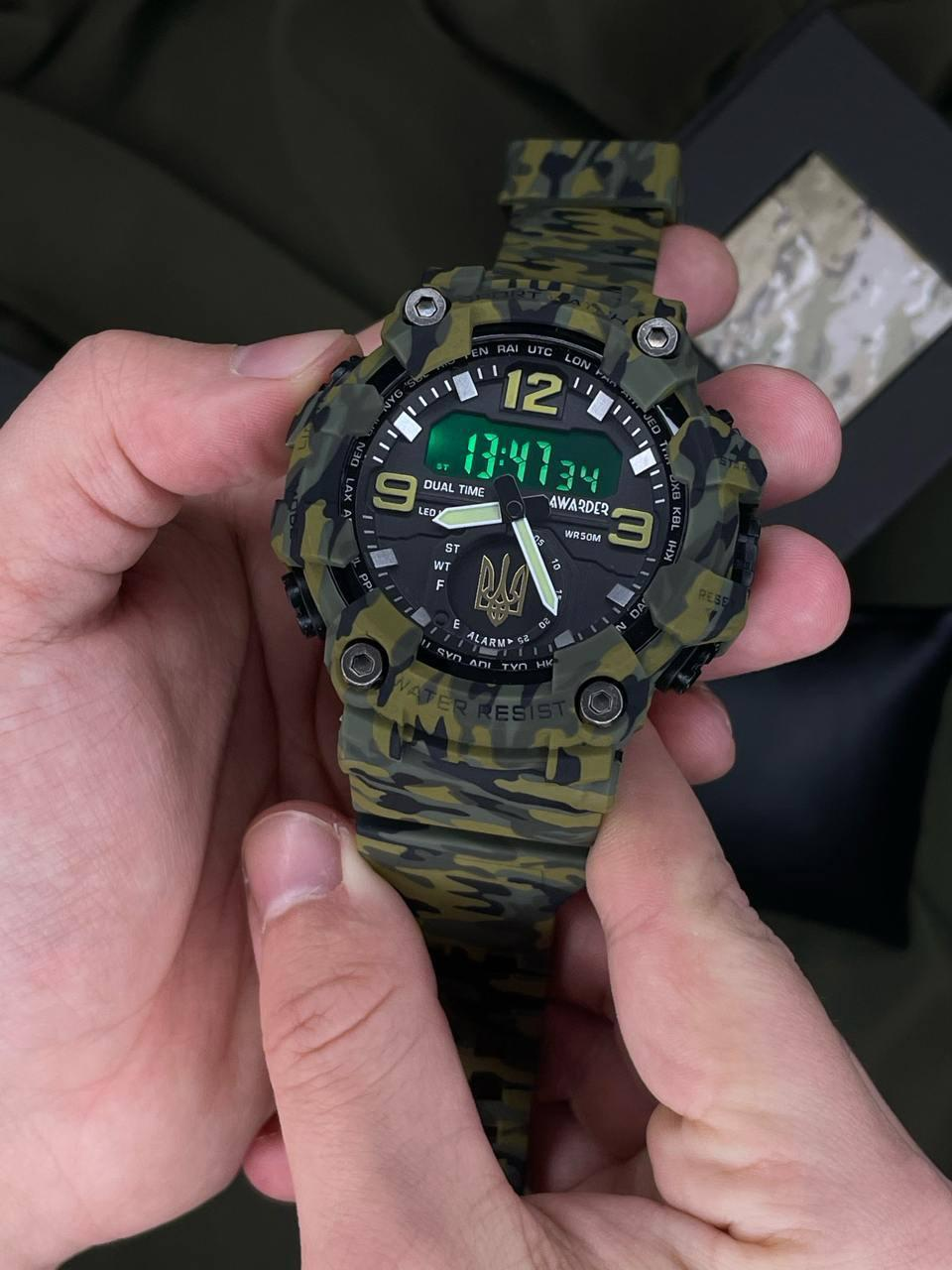 Тактичний годинник Awarder 003 Тризуб золото Army Green 1202-0096