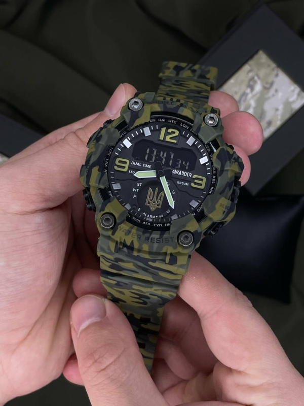 Тактичний годинник Awarder 003 Тризуб золото Army Green 1202-0096