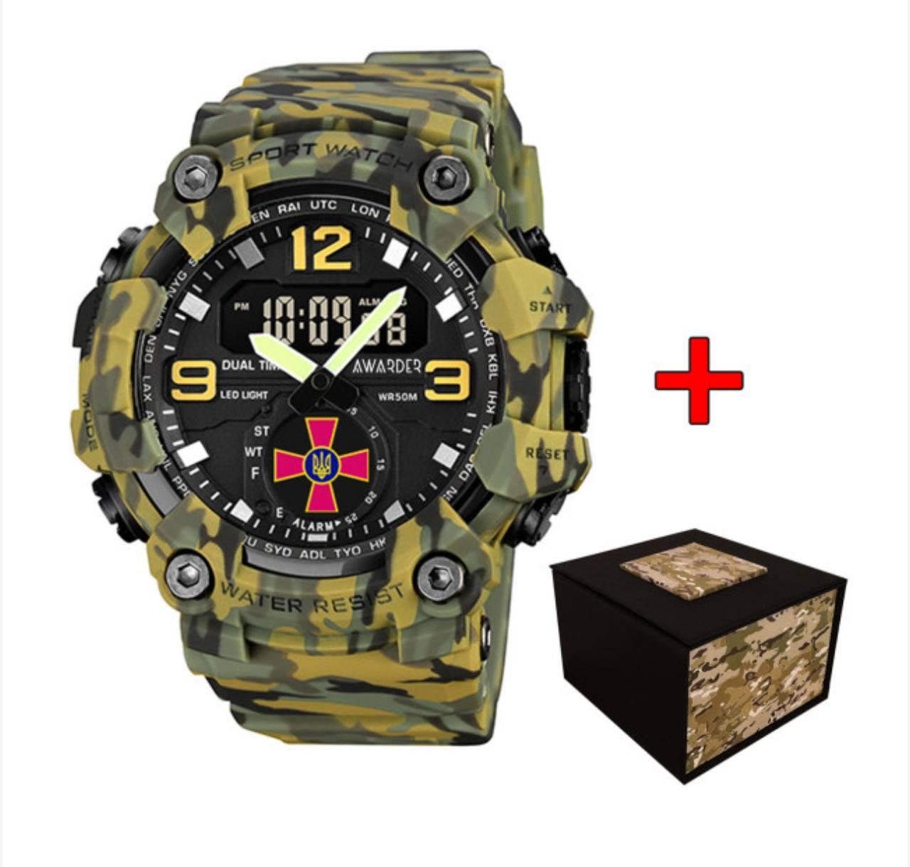Тактичний Чоловічий годинник Awarder 003 ЗСУ Camo Green 1202-0126