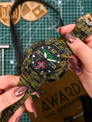 Тактичний Чоловічий годинник Awarder 003 ЗСУ Camo Green 1202-0126