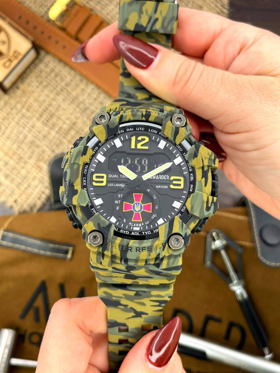 Тактичний Чоловічий годинник Awarder 003 ЗСУ Camo Green 1202-0126