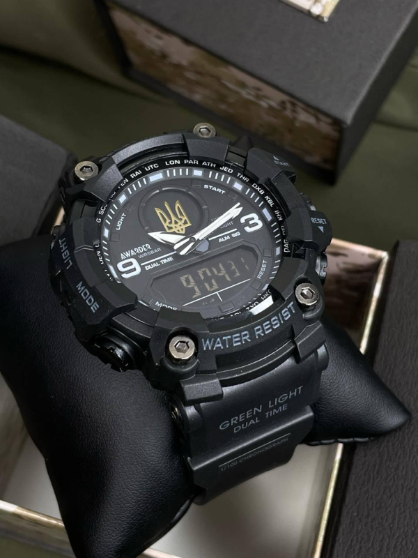 Тактичний Годинник Awarder 001 Тризуб золото All Black 1202-0131