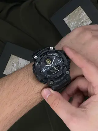 Тактичний Годинник Awarder 001 Тризуб золото All Black 1202-0131