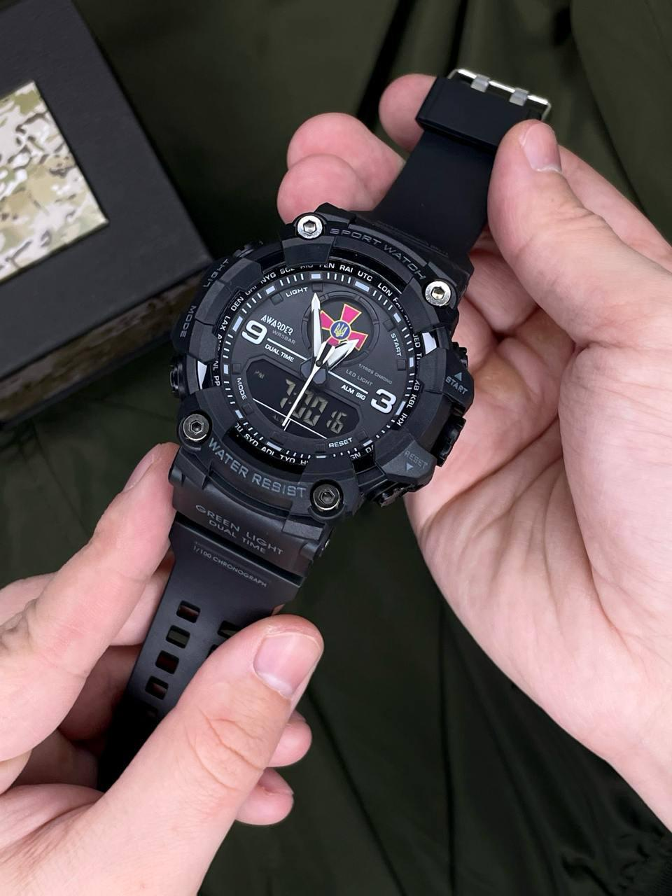 Тактичний годинник Awarder 001 ЗСУ All Black 1202-0127
