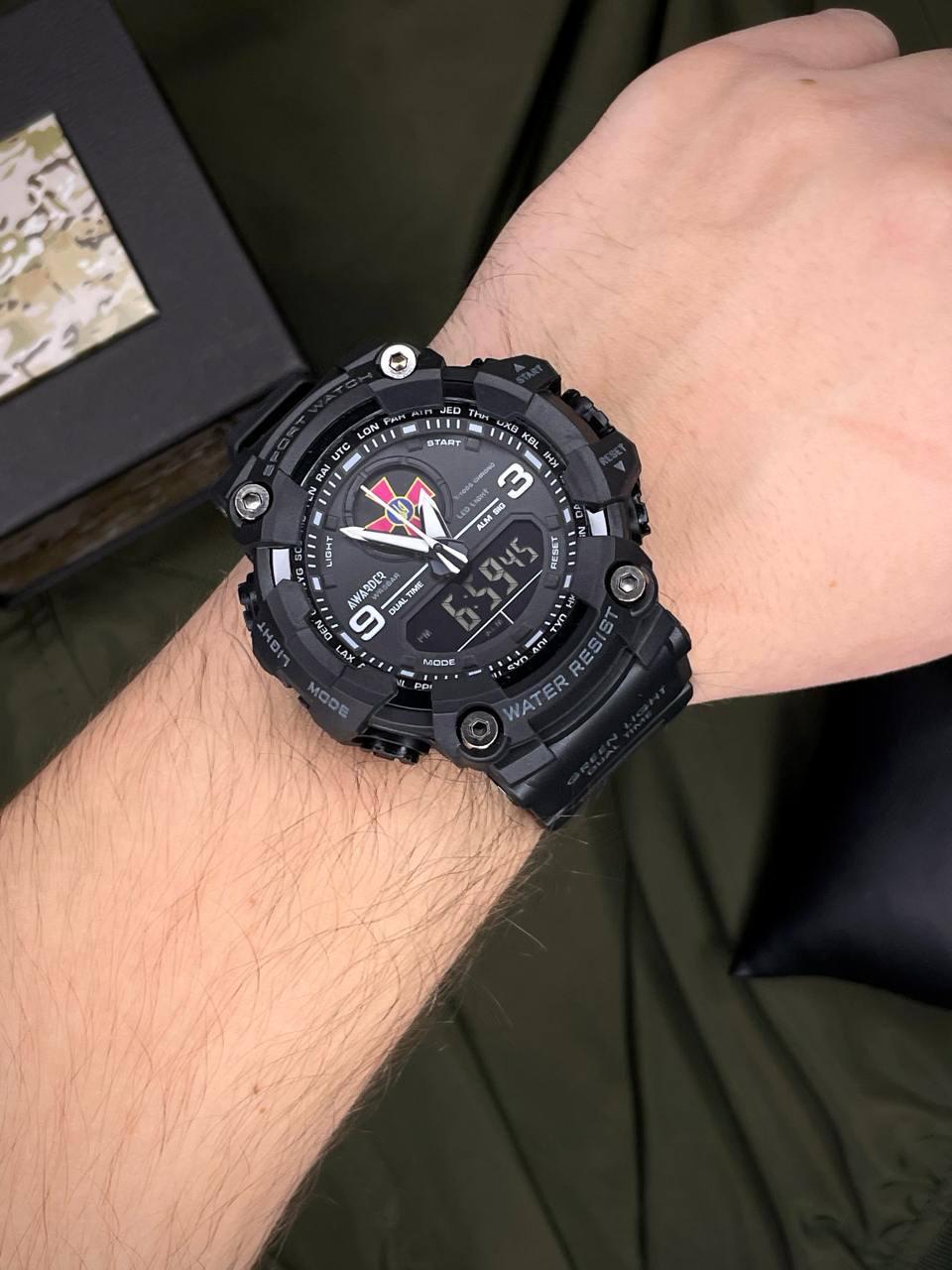 Тактичний годинник Awarder 001 ЗСУ All Black 1202-0127