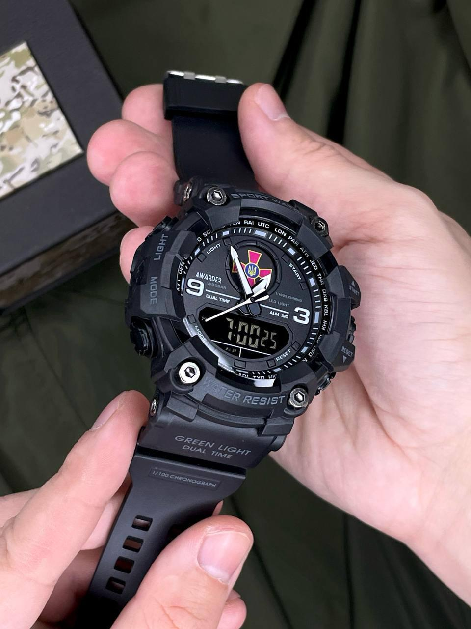 Тактичний годинник Awarder 001 ЗСУ All Black 1202-0127