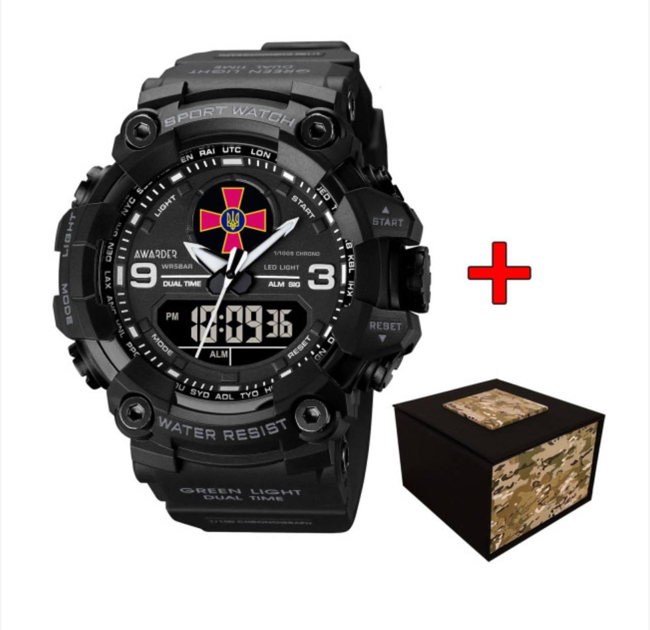 Тактичний годинник Awarder 001 ЗСУ All Black 1202-0127