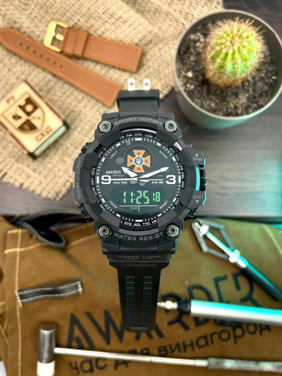 Чоловічий годинник Awarder 001 ДСНС All Black 1202-0130