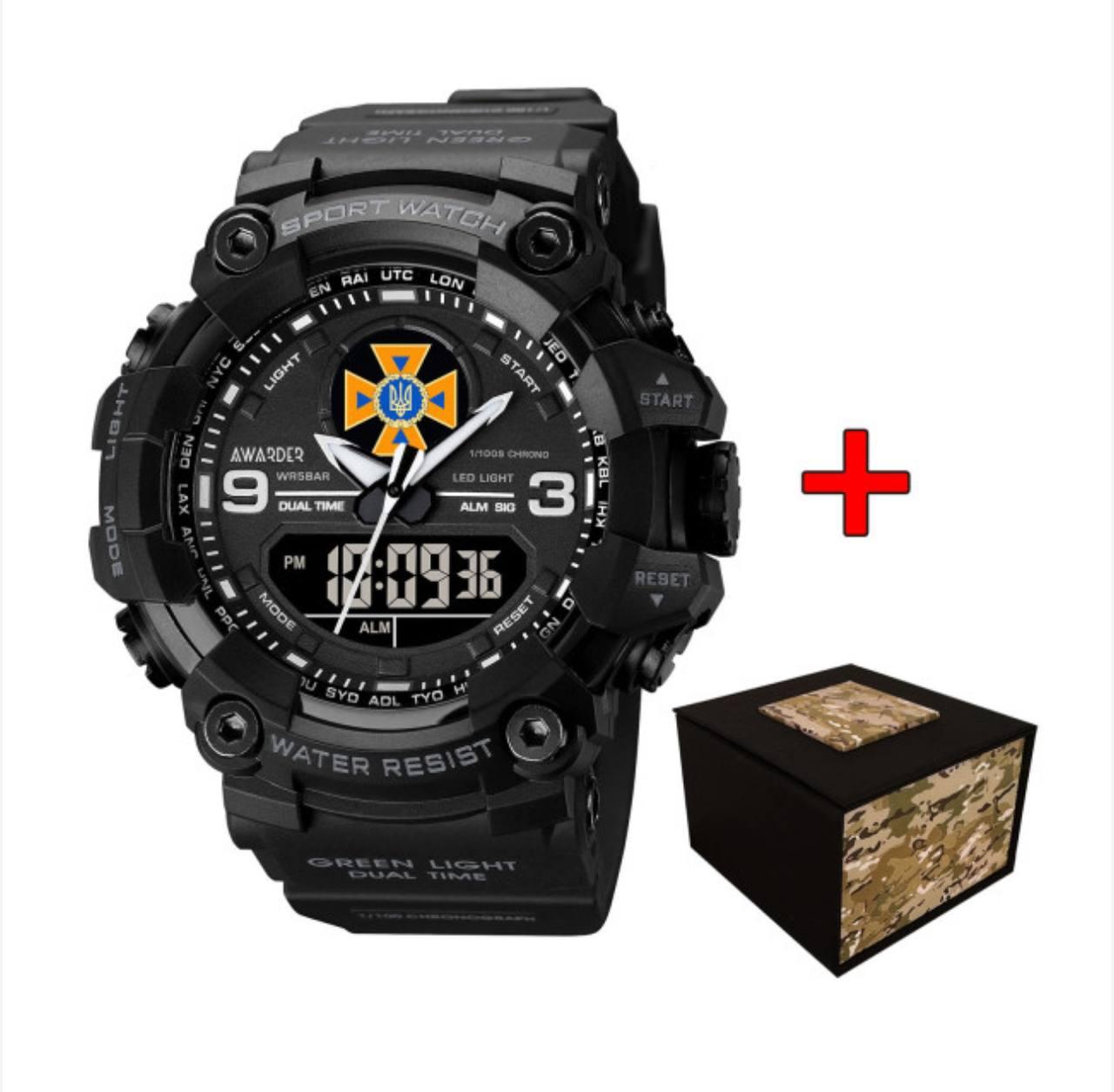 Чоловічий годинник Awarder 001 ДСНС All Black 1202-0130