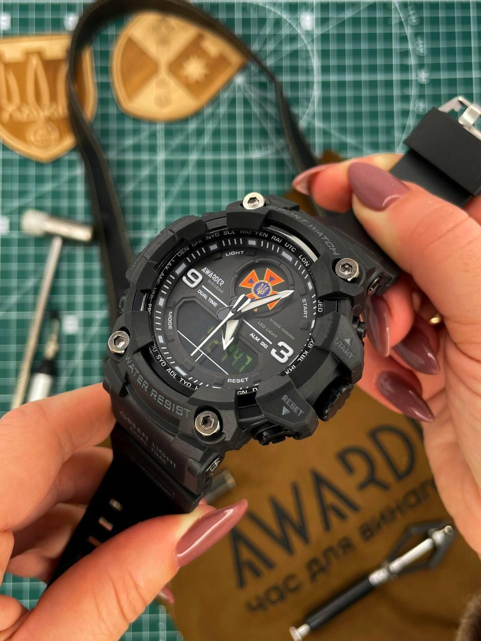 Чоловічий годинник Awarder 001 ДСНС All Black 1202-0130