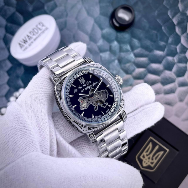 Годинник Awarder 021-3D Де би не був Silver-Black Steel 🔥 Модель: 1202-0189