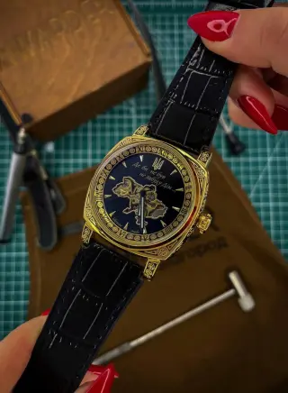 Годинник Awarder 021-3D Де б не був Gold-Black 🔥 Модель: 1202-0187