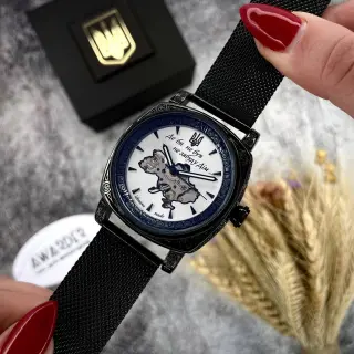 Годинник Awarder 021-3D Де б не був Black-White Mesh 🔥 Модель: 1202-0182