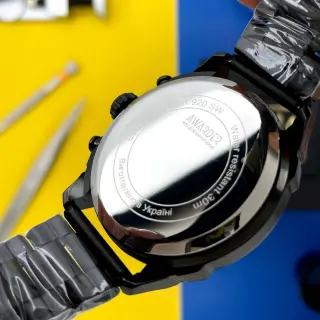 Годинник Тризуб сірий Black-Black Steel 1202-0092