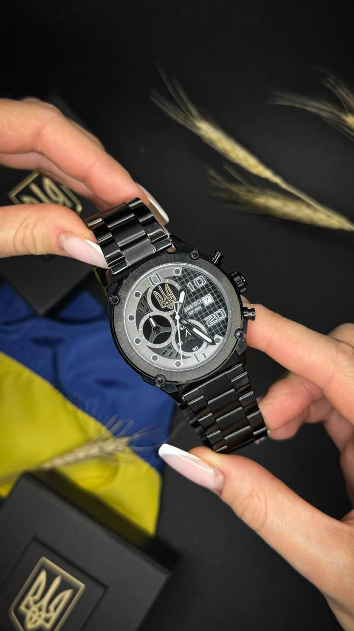 Годинник Awarder 016 Тризуб золото Black-Black Steel. 1202-0094.