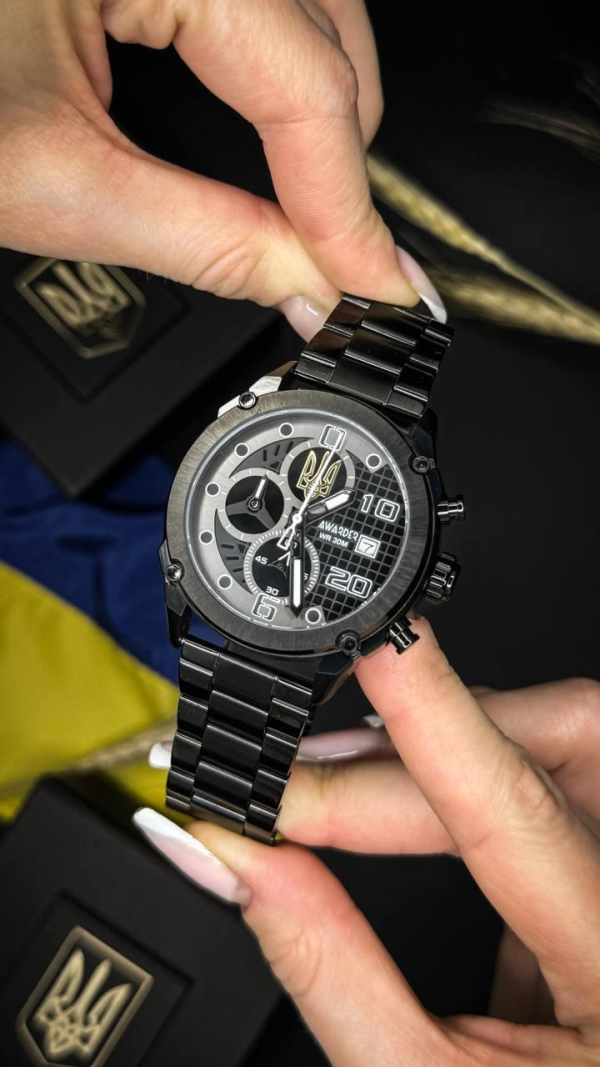 Годинник Awarder 016 Тризуб золото Black-Black Steel. 1202-0094.