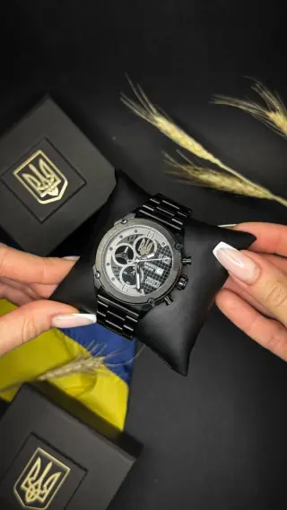 Годинник Awarder 016 Тризуб золото Black-Black Steel. 1202-0094.