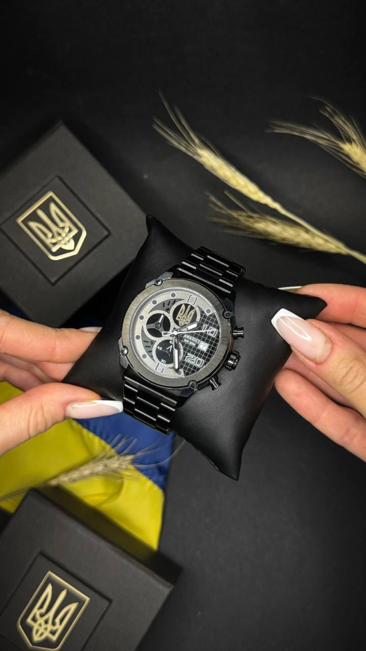 Годинник Awarder 016 Тризуб золото Black-Black Steel. 1202-0094.