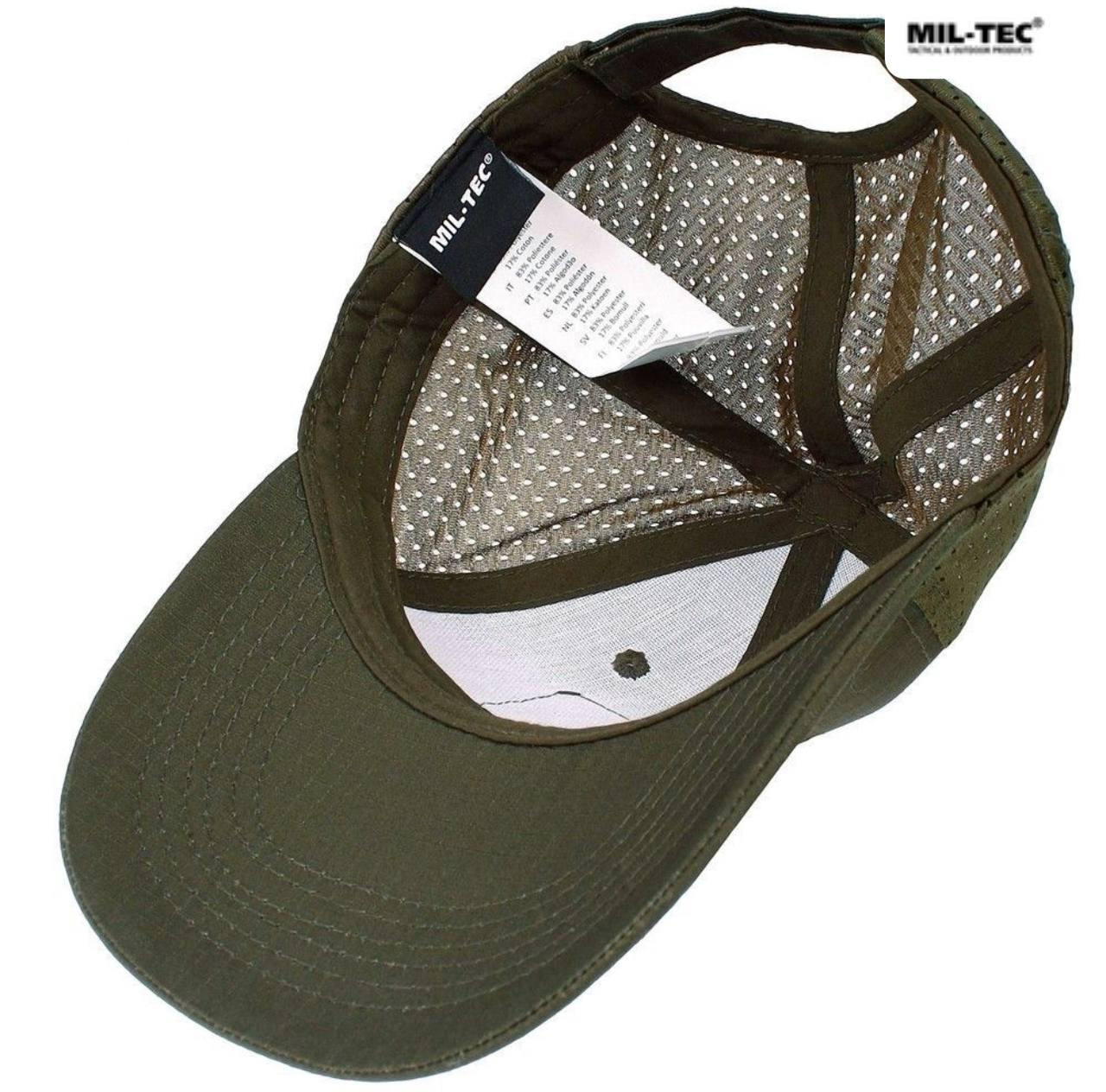 Бейсболка MIL-TEC Net Baseball Cap Olive з сіткою