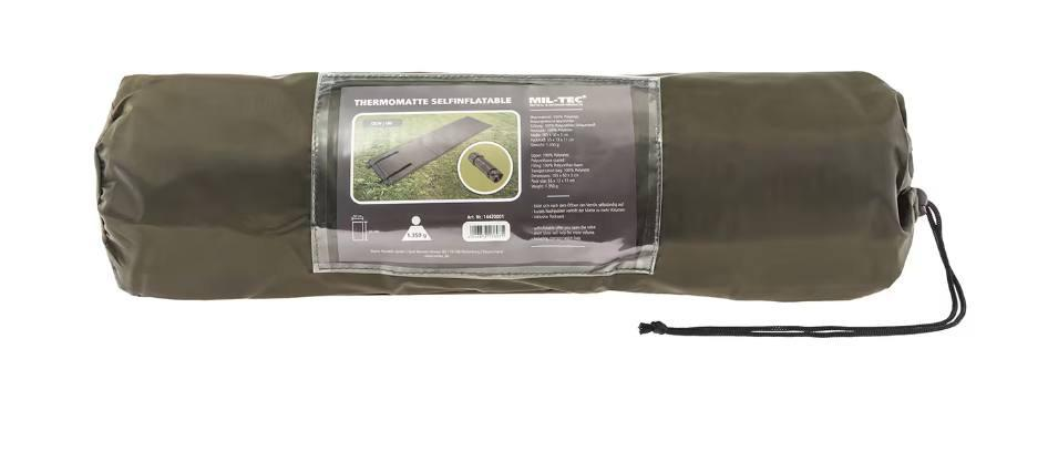 Самонадувний всепогодний килимок Mil-Tec (Німеччина) Olive олива