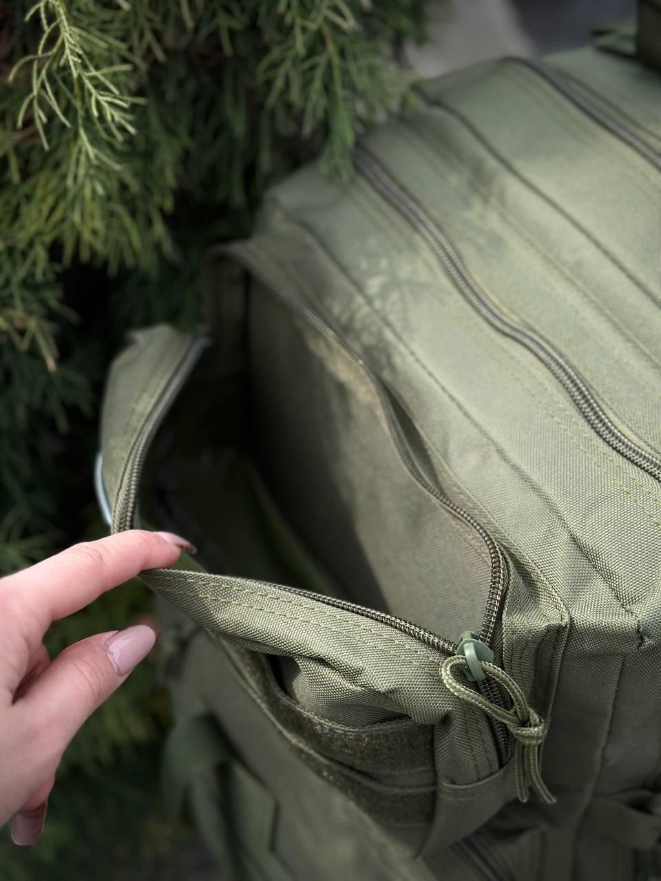 Тактичний рюкзак військовий олива з прапором Сша Olive Usa штурмовий армійський рюкзак 45Л - Фото 4