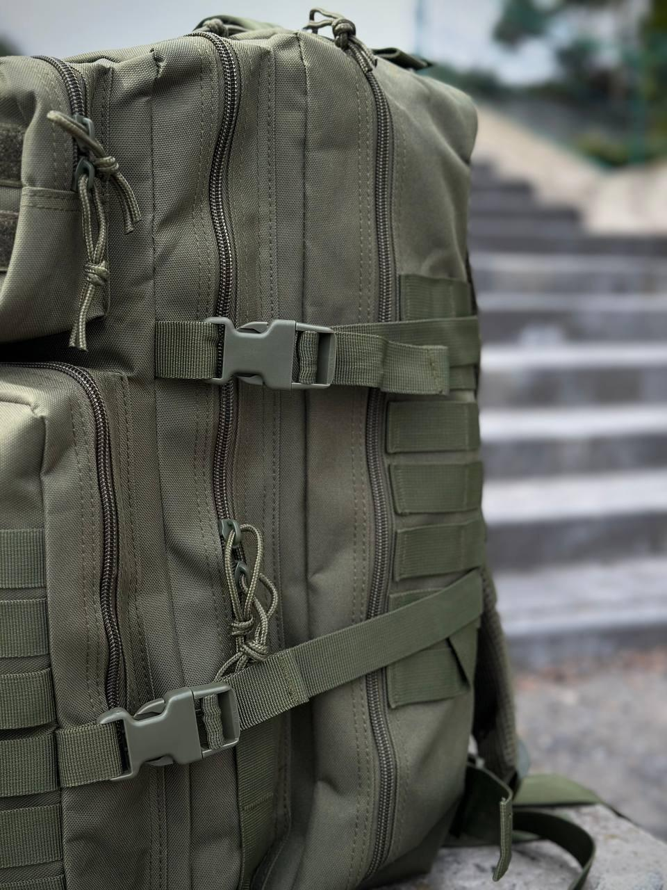 Тактичний рюкзак військовий олива з прапором Сша Olive Usa штурмовий армійський рюкзак 45Л - Фото 10