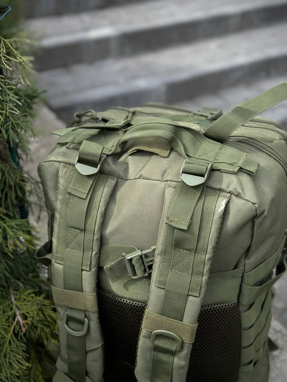 Тактичний рюкзак військовий олива з прапором Сша Olive Usa штурмовий армійський рюкзак 45Л - Фото 3