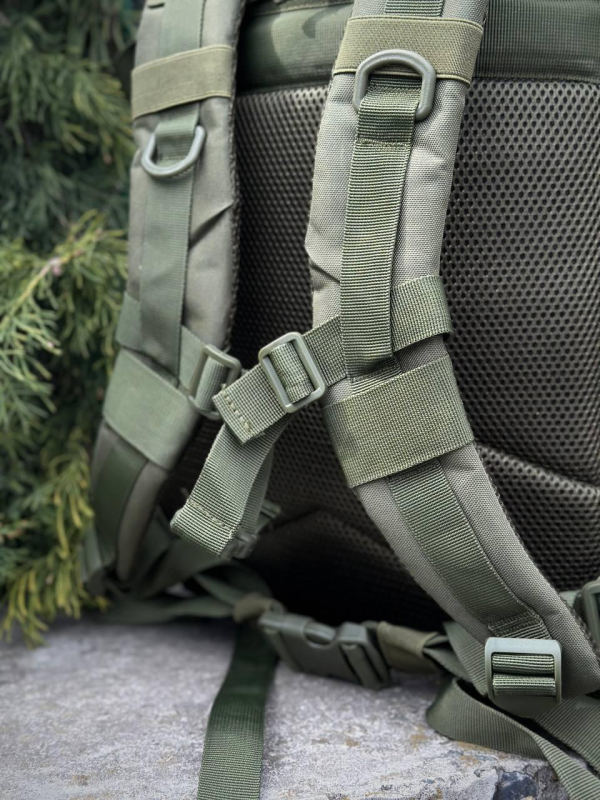 Тактичний рюкзак військовий олива з прапором Сша Olive Usa штурмовий армійський рюкзак 45Л