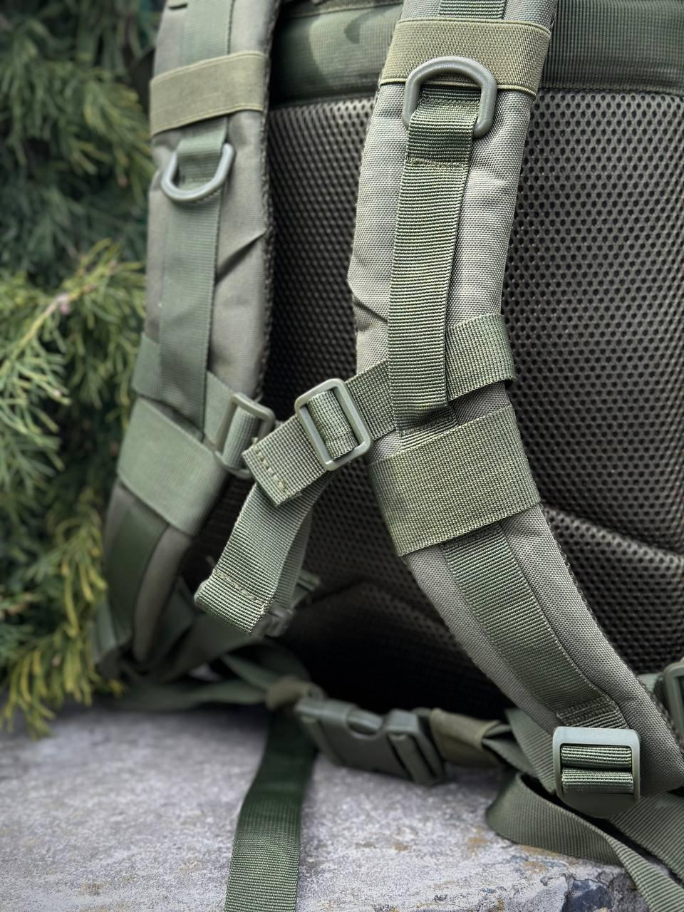 Тактичний рюкзак військовий олива з прапором Сша Olive Usa штурмовий армійський рюкзак 45Л - Фото 14