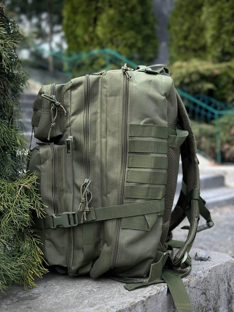 Тактичний рюкзак військовий олива з прапором Сша Olive Usa штурмовий армійський рюкзак 45Л - Фото 15