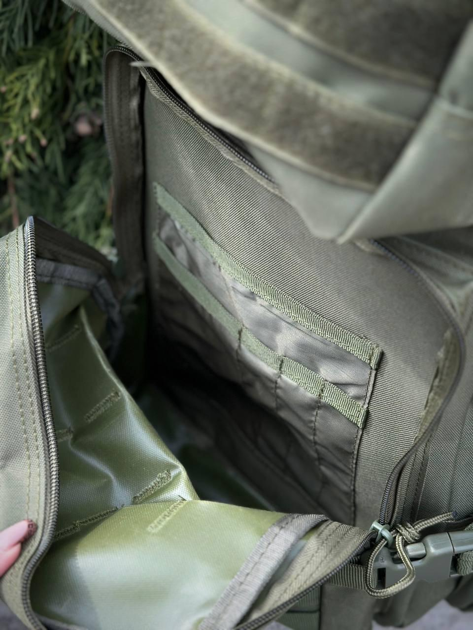 Тактичний рюкзак військовий олива з прапором Сша Olive Usa штурмовий армійський рюкзак 45Л - Фото 6