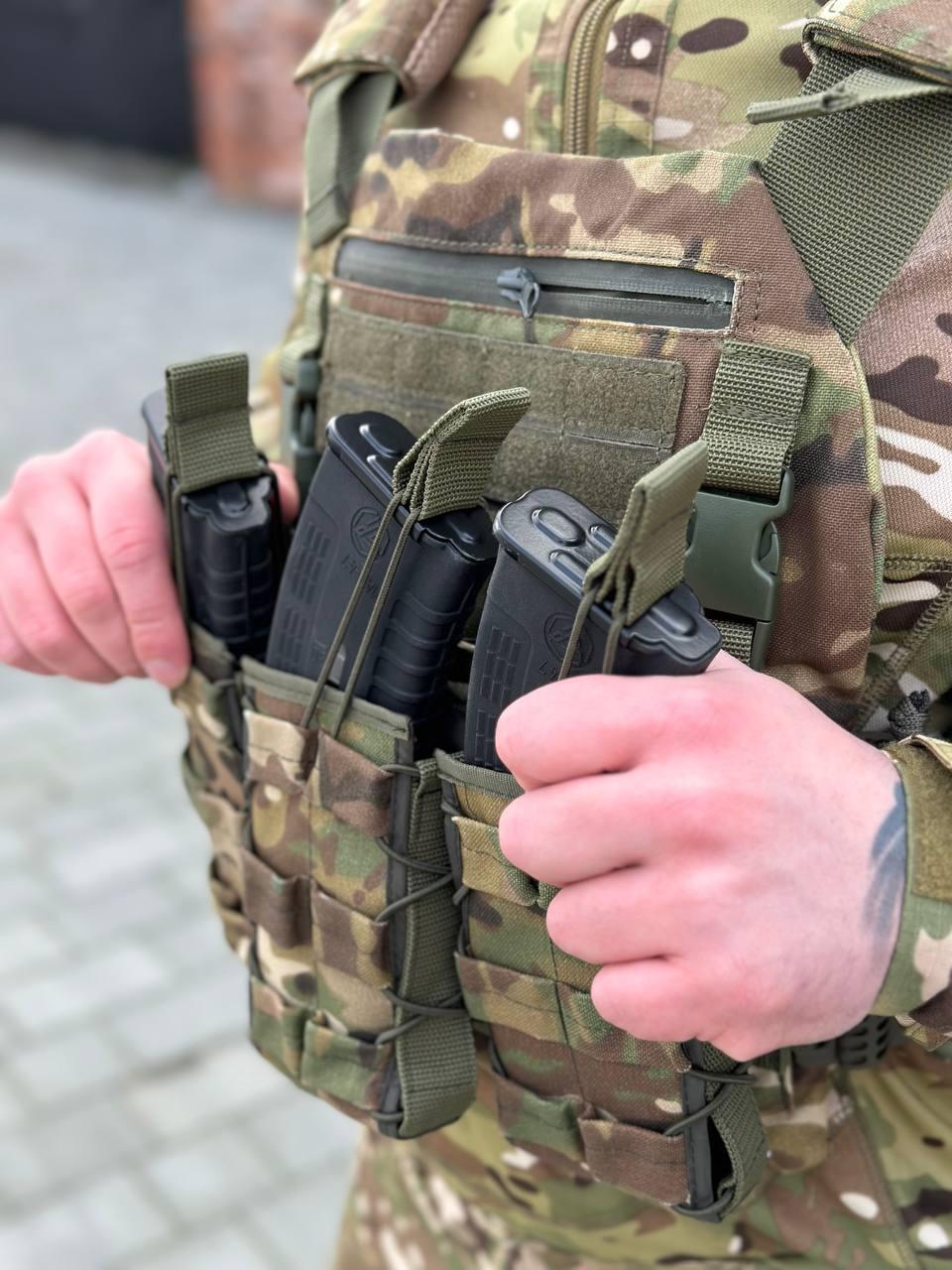 Плитоноска MOLLE Multicam з підсумками для магазинів - Фото 5