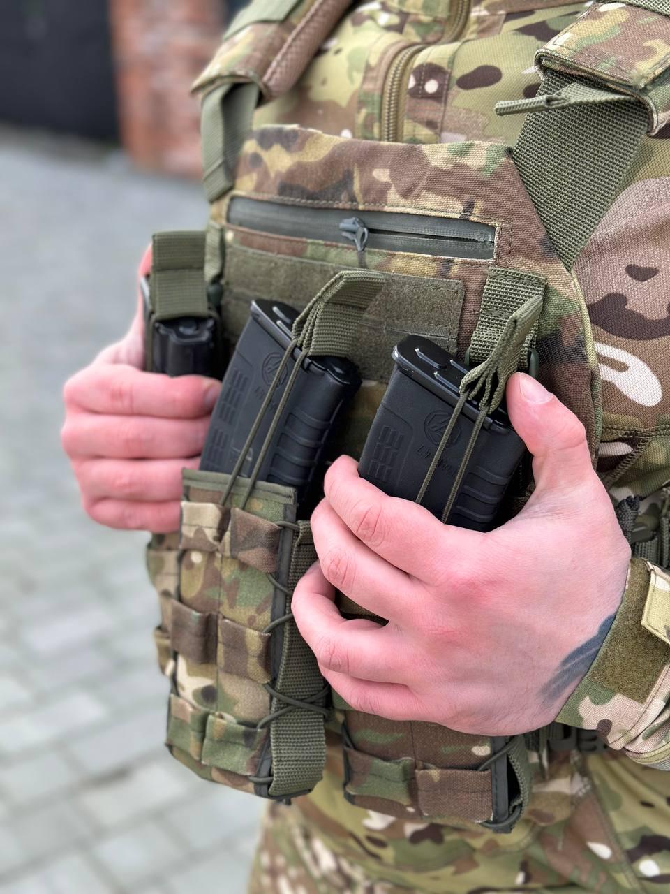 Плитоноска MOLLE Multicam з підсумками для магазинів - Фото 4