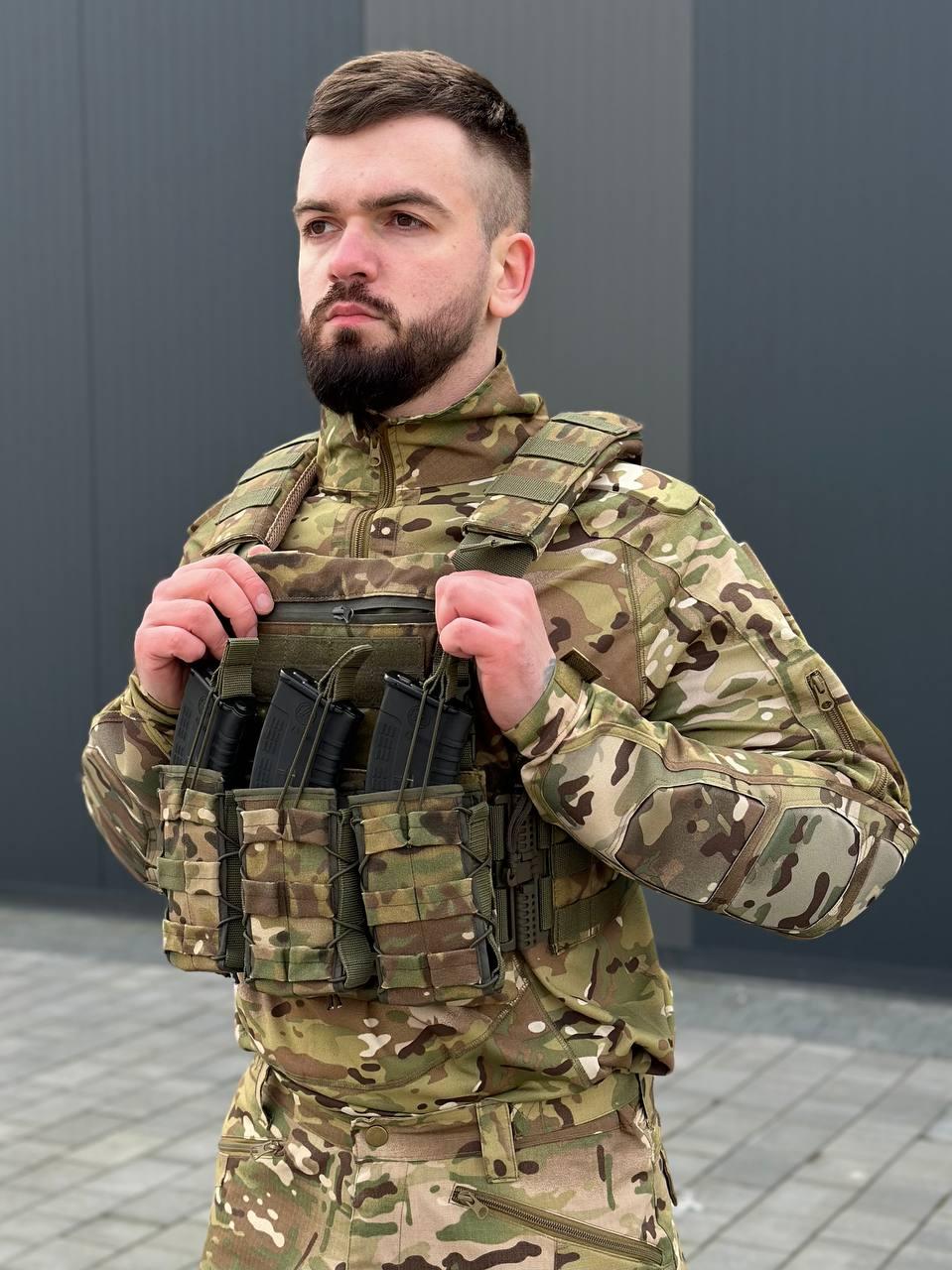Плитоноска MOLLE Multicam з підсумками для магазинів - Фото 3