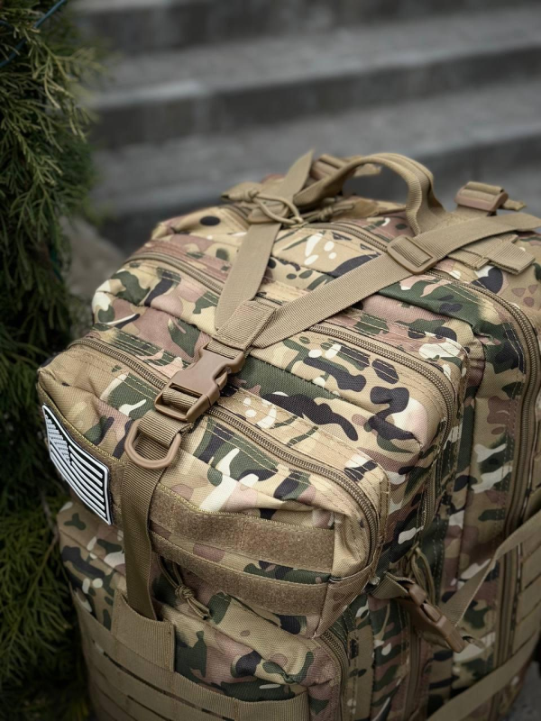 Тактичний рюкзак військовий мультикам з прапором Сша Multicam Usa штурмовий армійський рюкзак 45Л