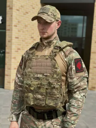Плитоноска тактична з подвійною фіксацією плит мультикам