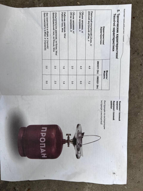 газовий балон 5л