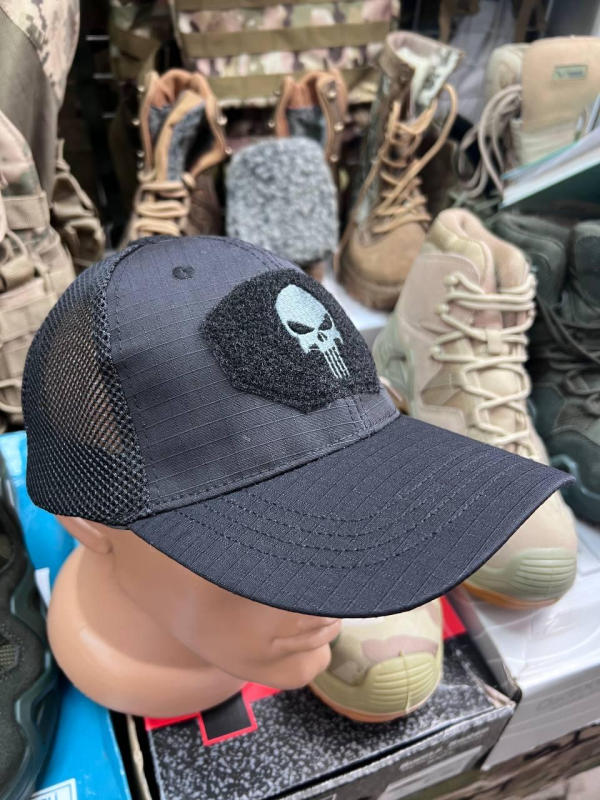 Бейсболка тактична «Punisher» Rip-Stop Black 5.0